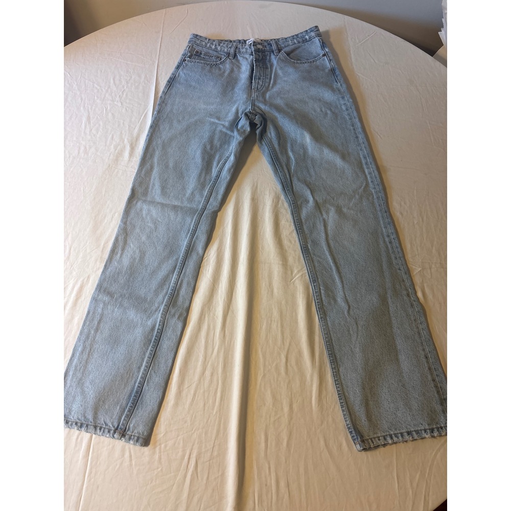 Zara Straight Leg Jeans Mens Size 8 Light Blue  Button‎ Fly Denim